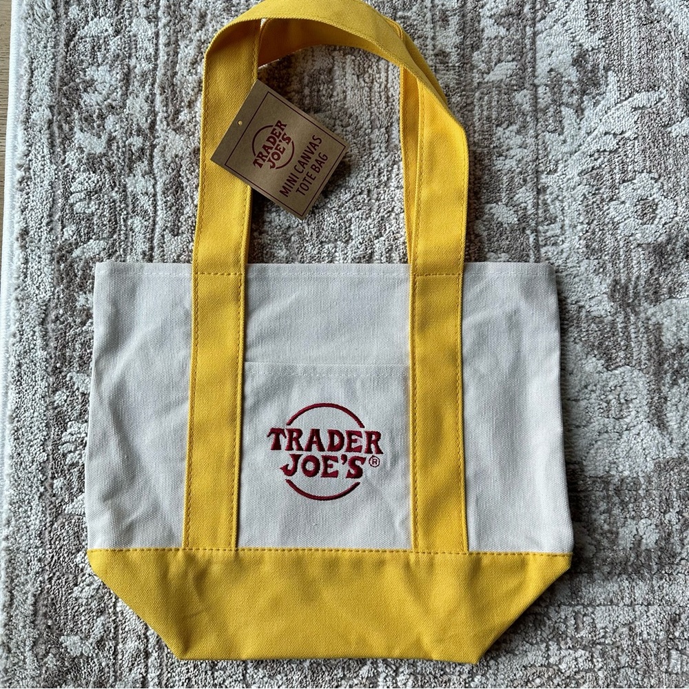 Mini YELLOW Trader Joe's Tote Bag NWT